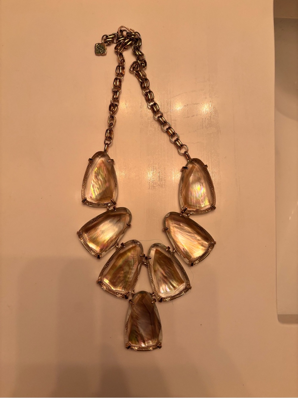 Kendra Scott Gold-Tone Iridescent Pearl Statement Necklace